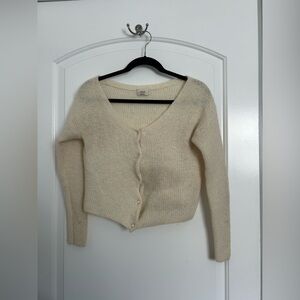 Aritzia Wilfred Mohair Alpaca Blend Cozy Cream Women's Sweater size small